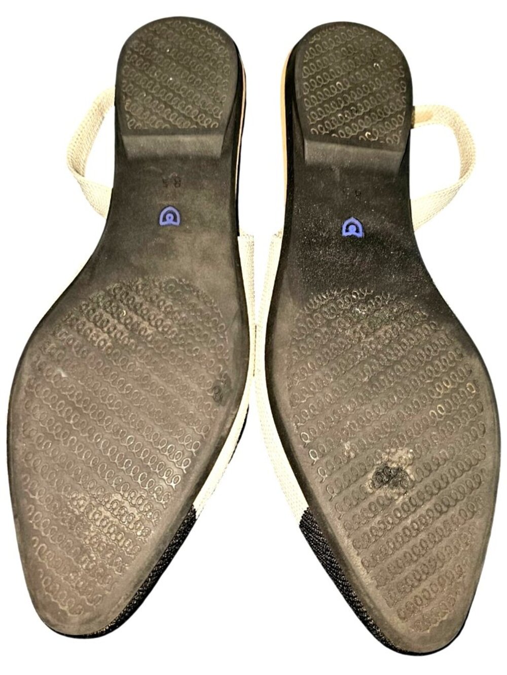 Rothys Womens Pointed Toe Slingback Flats Beige & Black Size 8 Sustainable Knit - Picture 8 of 11